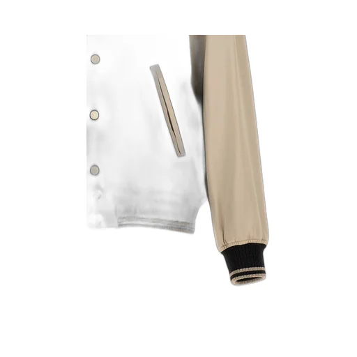 Buttoned Long-Sleeved Bomber Jacket