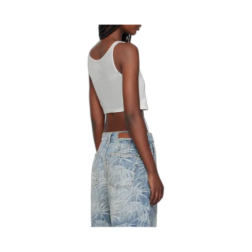 Logo Embroidered Cropped Top