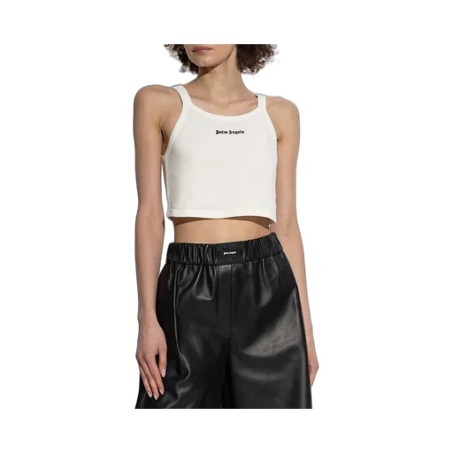 Logo Embroidered Cropped Top