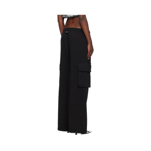 Low-Rise Drawstring Wide-Leg Cargo Trousers