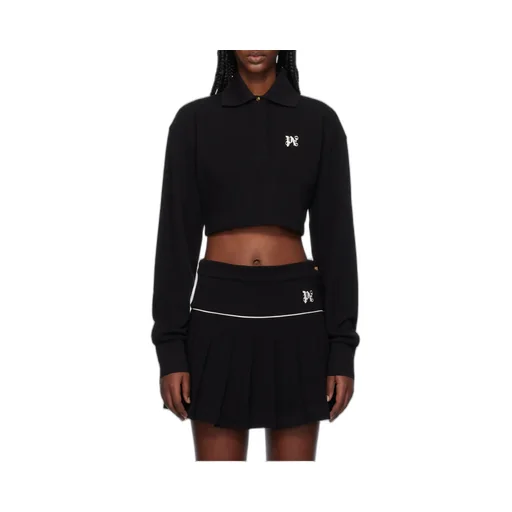Pa Monogram Embroidered Cropped Polo Shirt