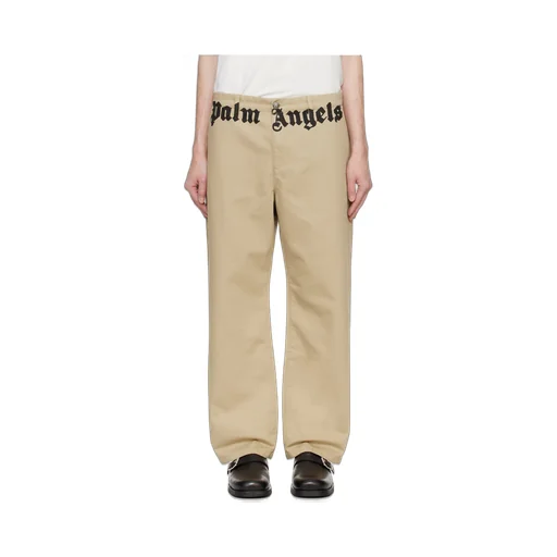 Logo Printed Straight Leg Chino Pants
