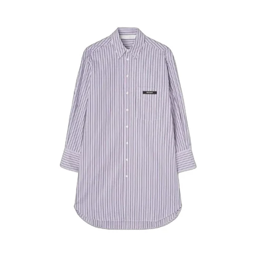 Logo Patch Striped Shirt