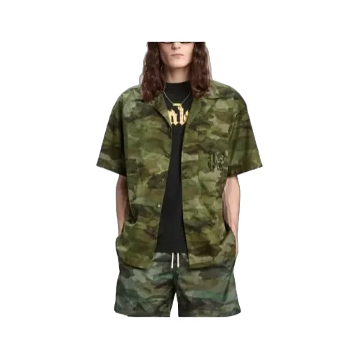Camouflage Printed Short Sleeved Shirt