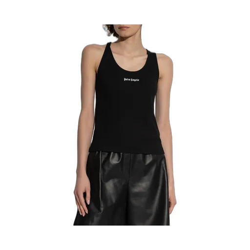 Logo Embroidered Ribbed Tank Top