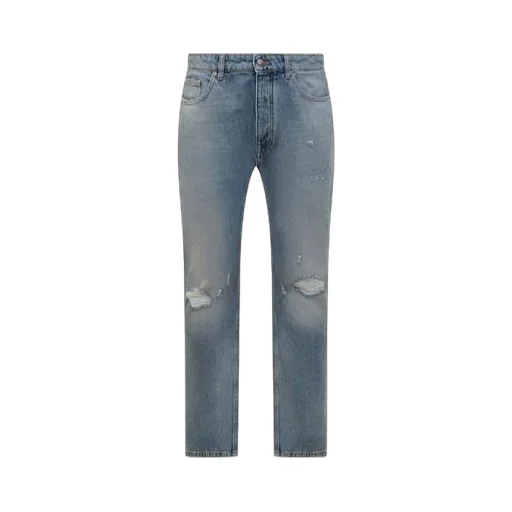 Straight Leg Distressed Jeans