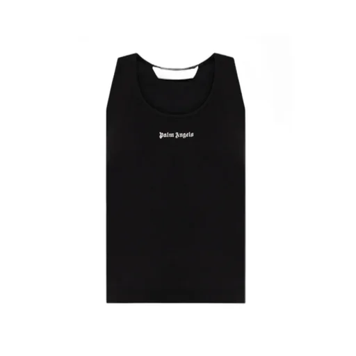 Logo Embroidered Ribbed Tank Top