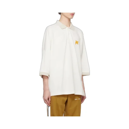 Logo Printed Drop Shoulder Polo Shirt