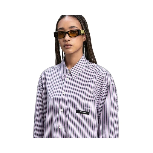 Logo Patch Striped Shirt