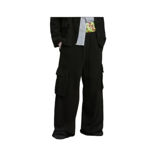 Wide Leg Drawstring Cargo Pants