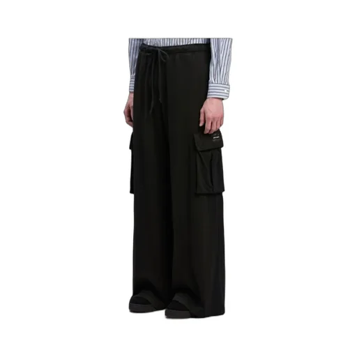 Wide Leg Drawstring Cargo Pants