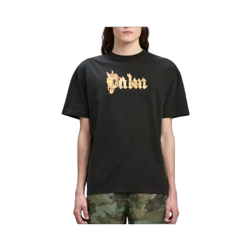 Burning Logo Printed Crewneck T-Shirt