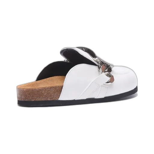 Chain Embellished Slip-On Mules
