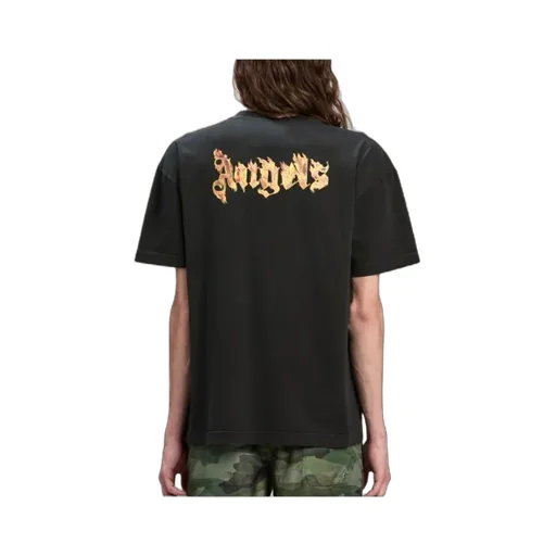 Burning Logo Printed Crewneck T-Shirt