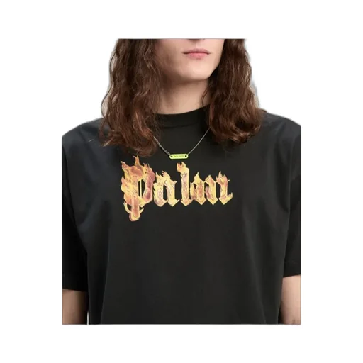 Burning Logo Printed Crewneck T-Shirt