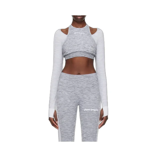 Logo Embroidered Cropped Layered Top