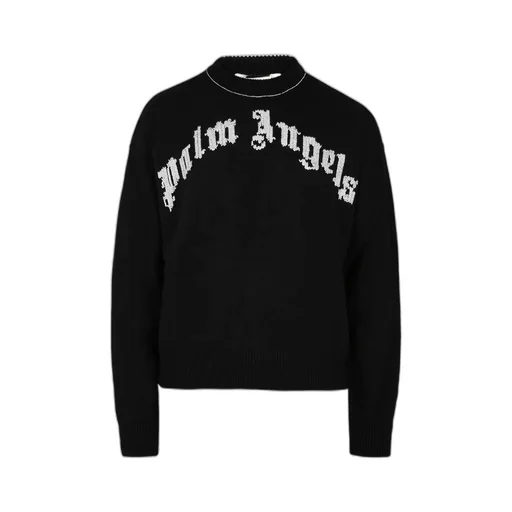 Curved Logo Knitted Crewneck Jumper