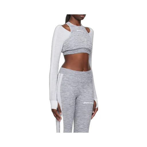 Logo Embroidered Cropped Layered Top