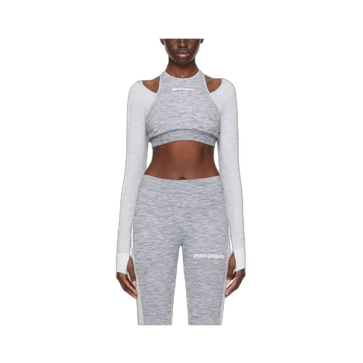 Logo Embroidered Cropped Layered Top