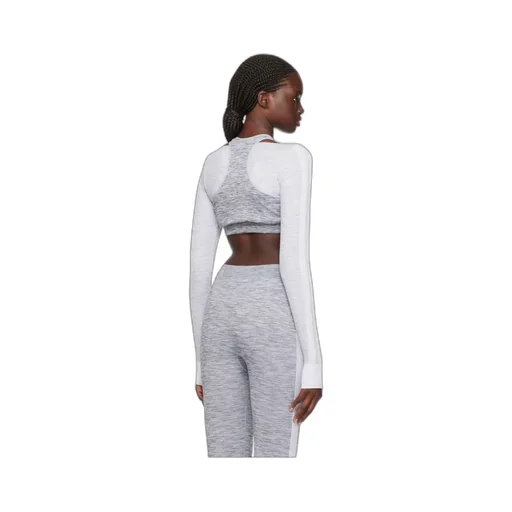 Logo Embroidered Cropped Layered Top