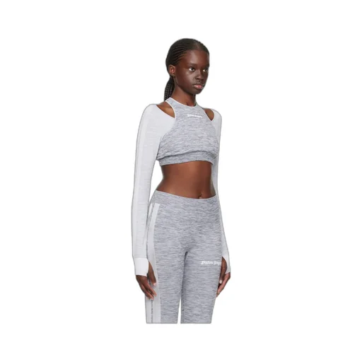 Logo Embroidered Cropped Layered Top