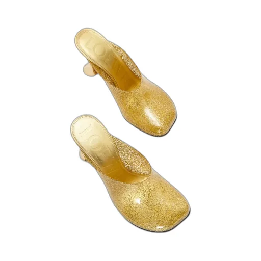 Glitter Finish Toy Mules