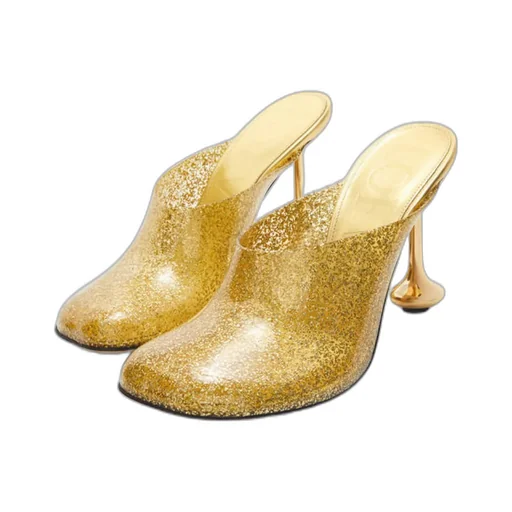 Glitter Finish Toy Mules