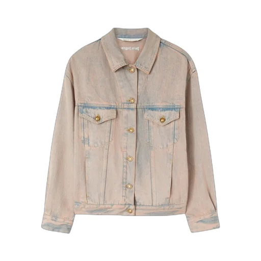 Overdye-Wash Buttoned Denim Jacket