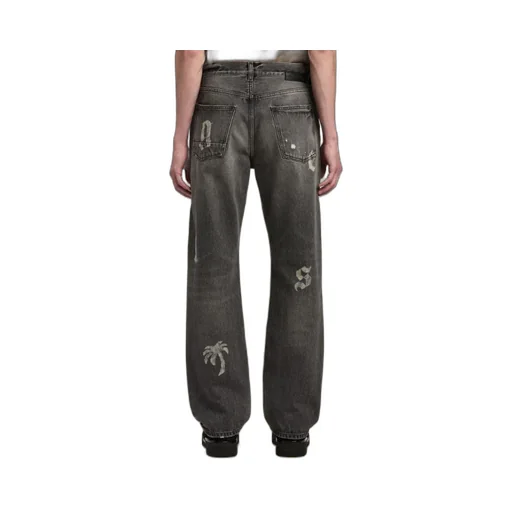 Logo Printed Straight Leg Jeans