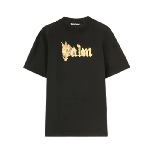 Burning Logo Printed Crewneck T-Shirt