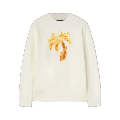 Burning Palm Printed Crewneck Sweatshirt