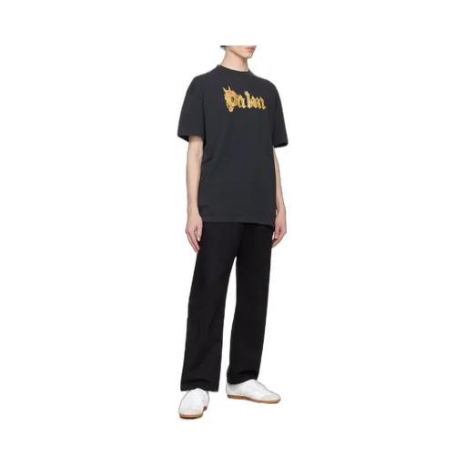 Burning Logo Printed Crewneck T-Shirt