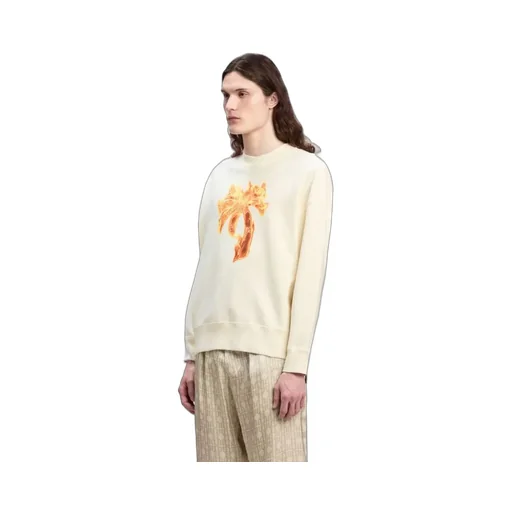 Burning Palm Printed Crewneck Sweatshirt