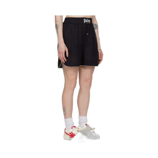 Logo Patch Elastic Waist Shorts
