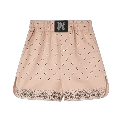 Paisley-Printed Elastic Waist Shorts