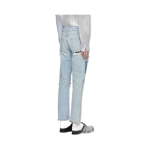 Distressed Straight-Leg Jeans