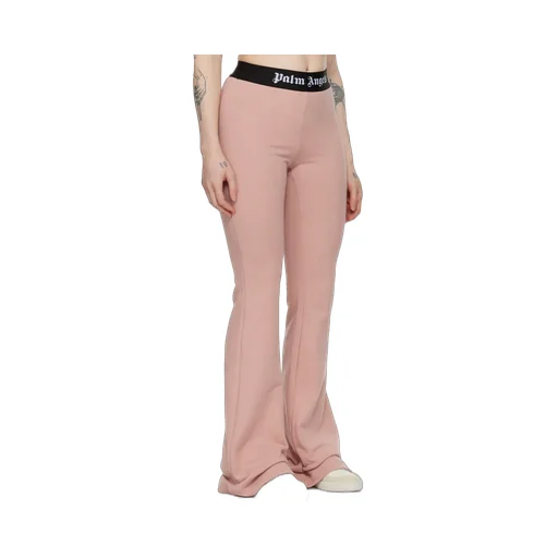 Logo Elastic Waistband Flared Track Pants