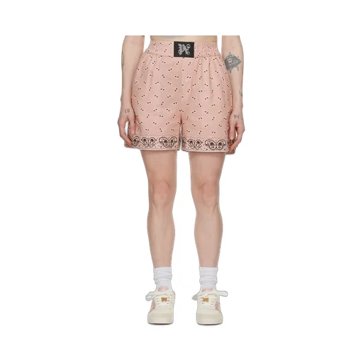 Paisley-Printed Elastic Waist Shorts