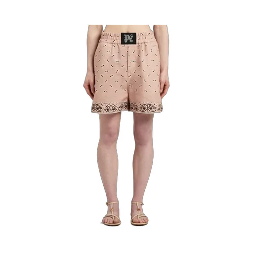 Paisley-Printed Elastic Waist Shorts
