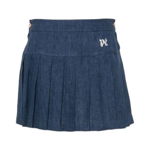 Logo-Embroidered Pleated Mini Skirt