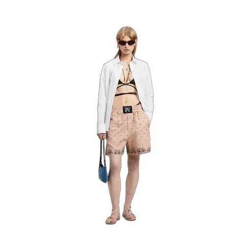 Paisley-Printed Elastic Waist Shorts