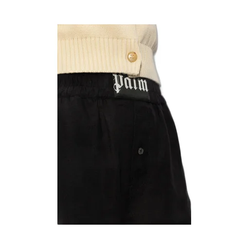 Logo Patch Elastic Waist Shorts