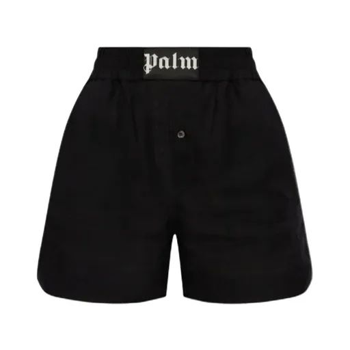 Logo Patch Elastic Waist Shorts