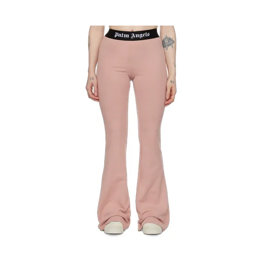 Logo Elastic Waistband Flared Track Pants