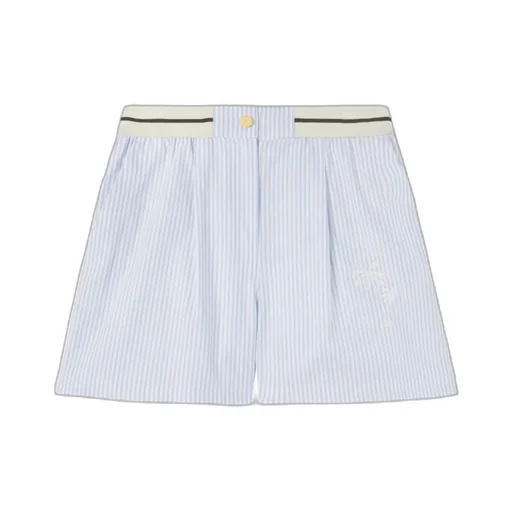 Striped Pleated Boxed Shorts