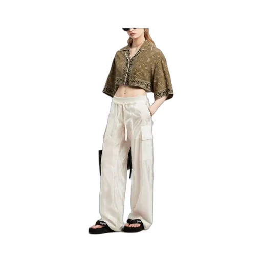 High-Shine Satin Parachute Trousers