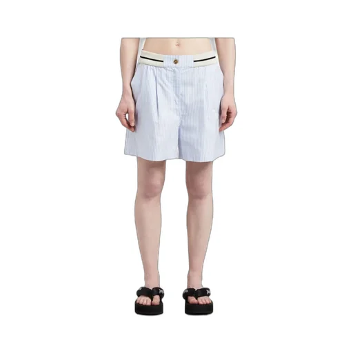 Striped Pleated Boxed Shorts