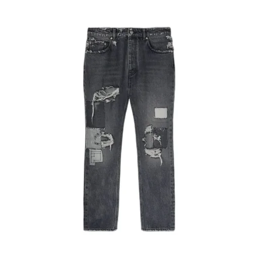 Ripped Detailed Straight Leg Jeans