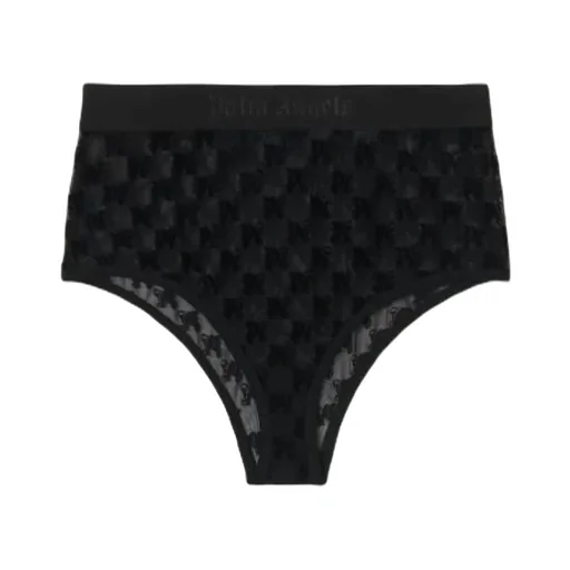 Monogram Pattern High-Waist Lace Briefs