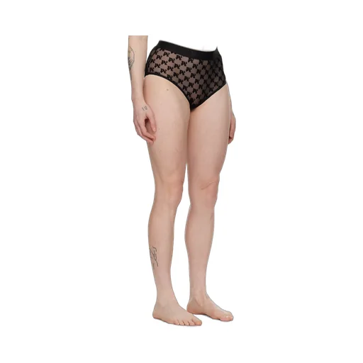 Monogram Pattern High-Waist Lace Briefs